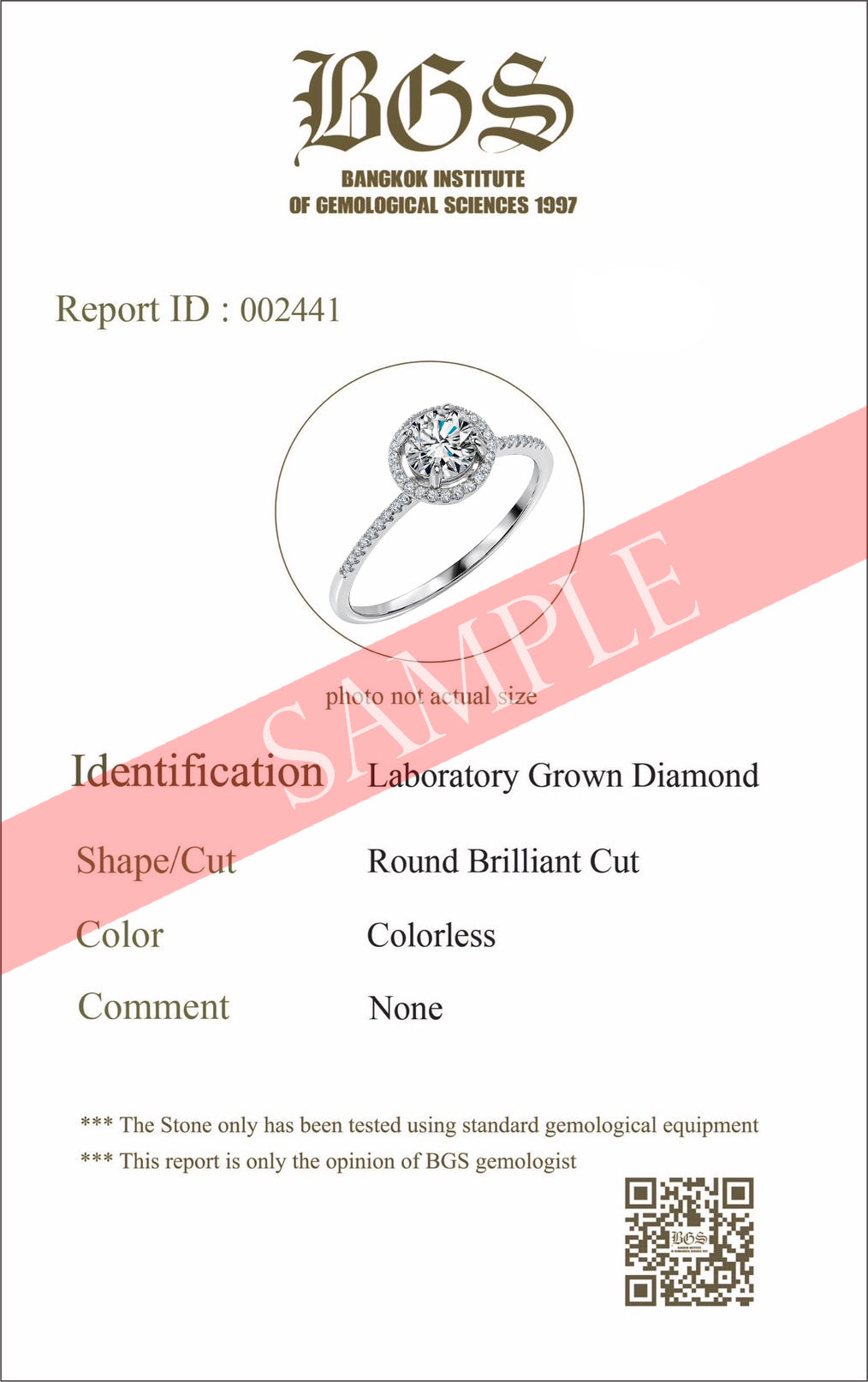 Certified 1 Ct Round Lab Diamond Halo Engagement Ring