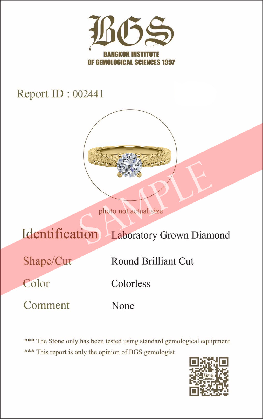 Certified 1 CT Round Lab Diamond Antique Solitaire Engagement Ring