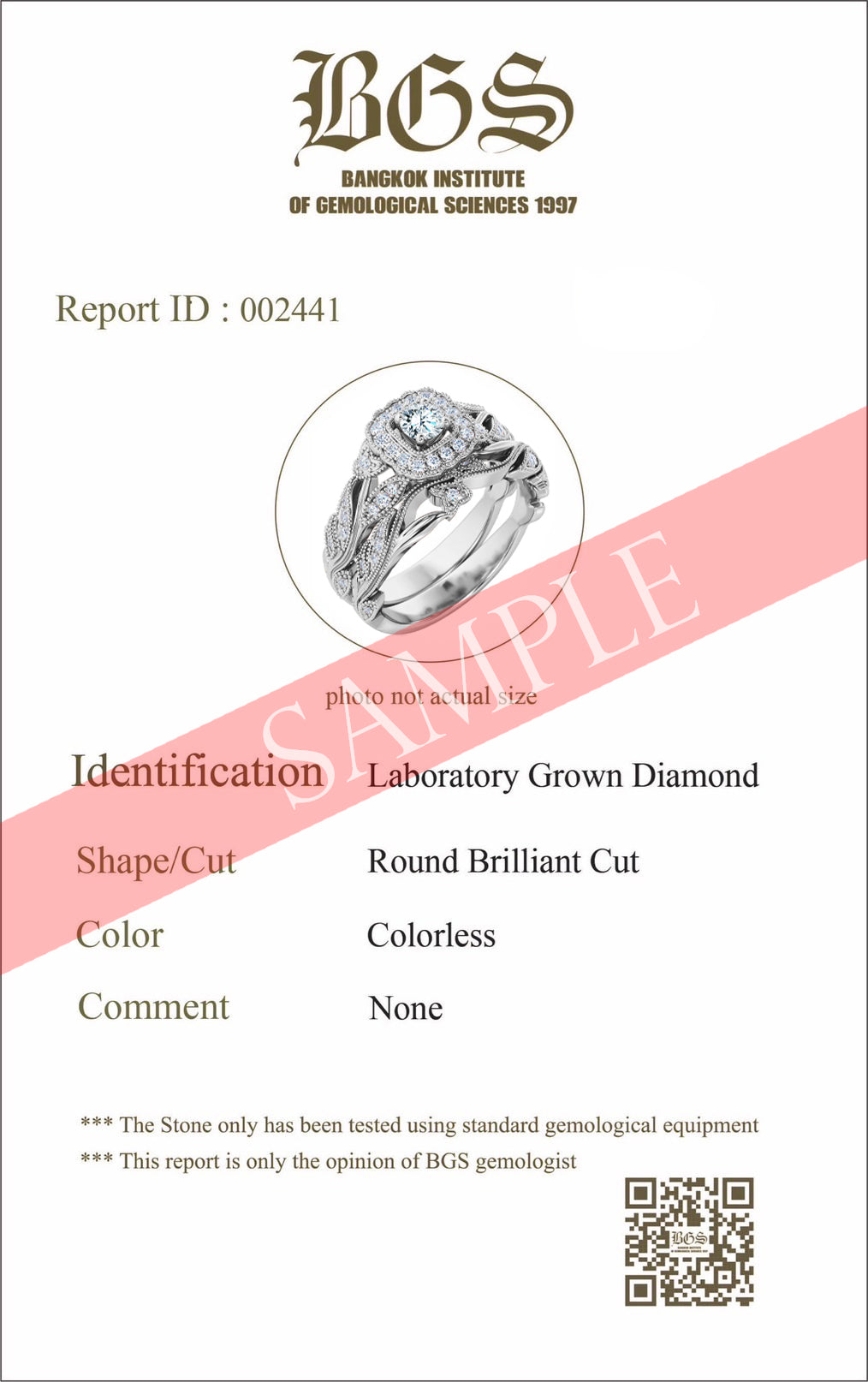 Certified 1 Ct Round Lab Diamond - Art Deco Style - Wedding Ring Set