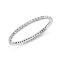 JeenMata Lab Grown Diamond Eternity Band Ring Timeless Promise Gift in 18K White Gold Plated for Women