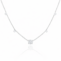 JeenMata 0.50 Carat Lab Grown Diamond - Round Cut Solitaire Pendant Necklace - Station Drop Solitaire Necklace in 18K White Gold Plating for Women