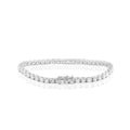 Classic 5.5 TCW Round Cut Moissanite Tennis Bracelet Eternity Design in 18K White Gold over Silver