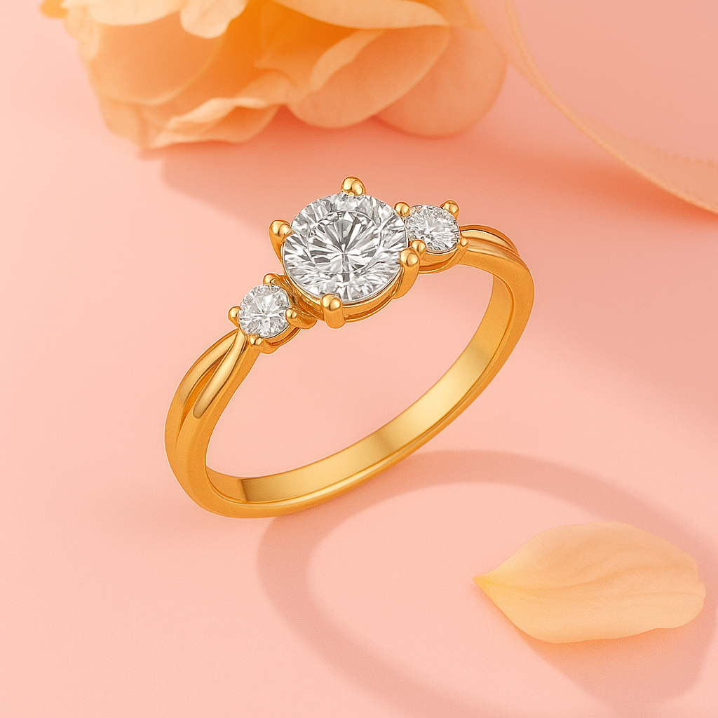 Certified 1.10 Ct Round Lab Diamond Three-Stone Twisted Engagement Ring