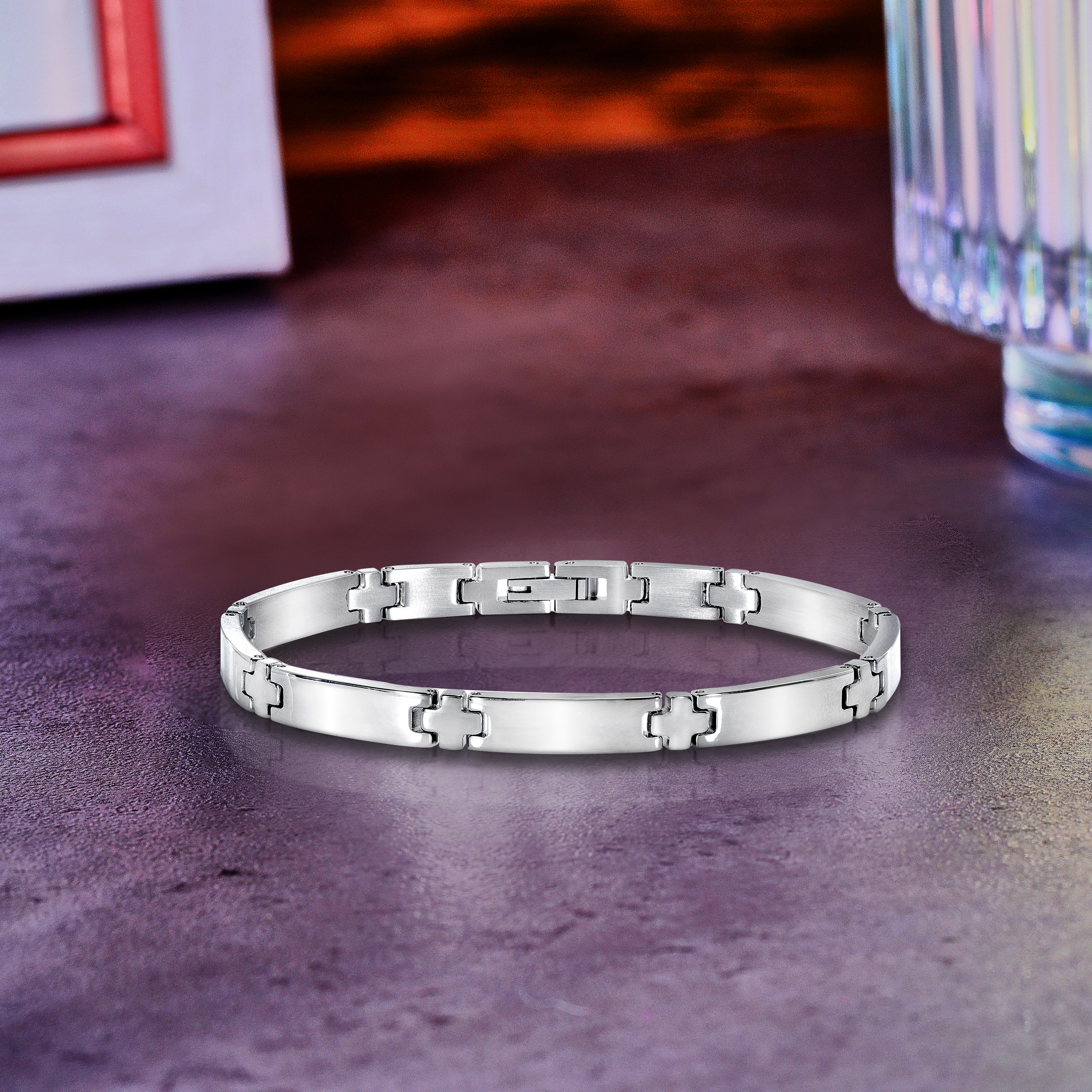Fashionable Men's Cross Shaped Link Chain Bracelet