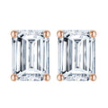JeenMata 0.5 Carat Emerald Cut Moissanite - Minimalist Solitaire Stud Earrings