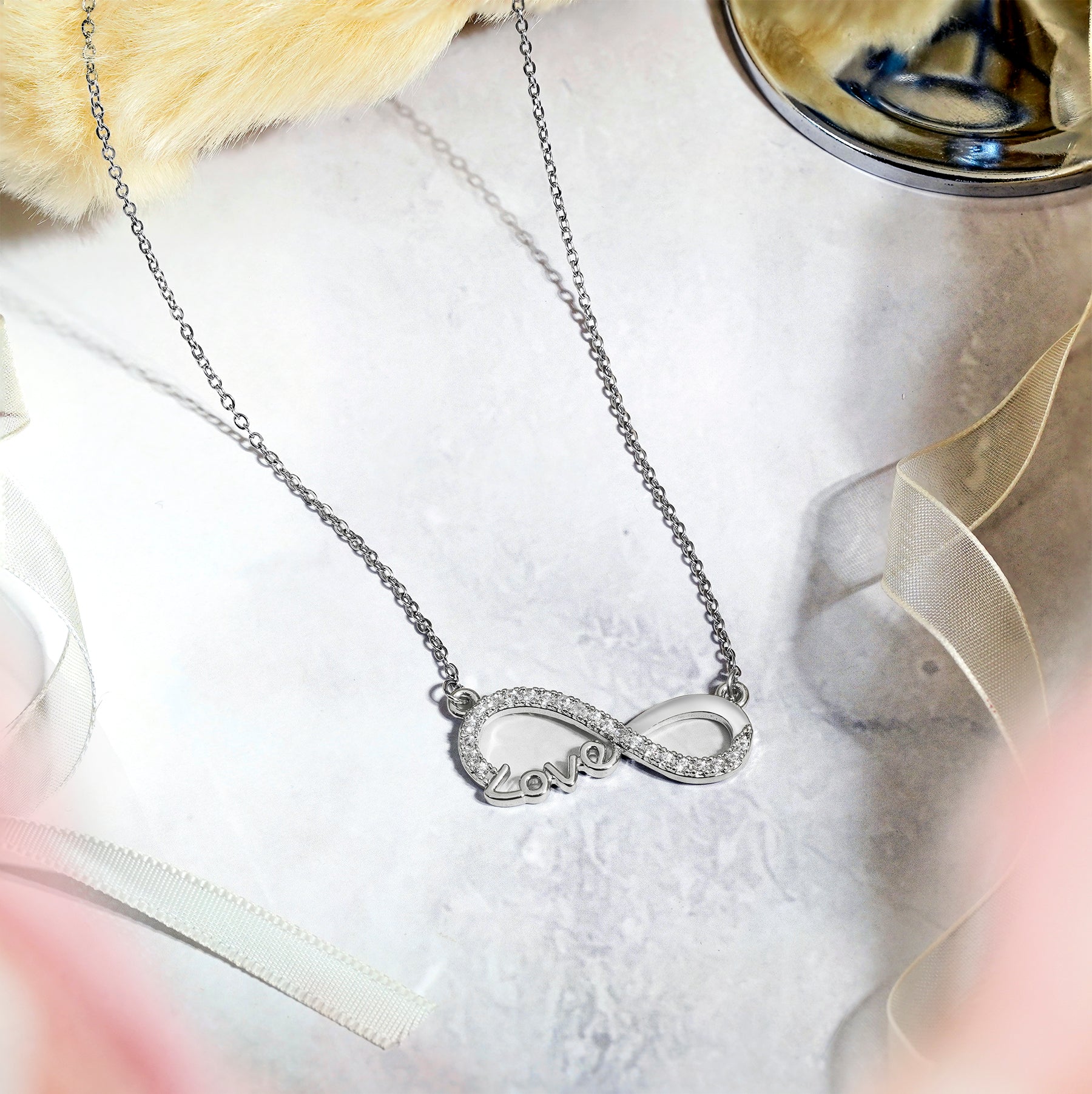 Infinity Love Pendant Necklace - Meaningful Jewelry for Her - Anniversary Gift