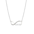 JeenMata Infinity Mom Moissanite Pendant Necklace in 18K White Gold over Silver