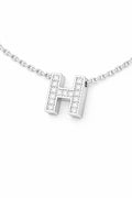 JeenMata Lab Grown Diamond Initial “H” Letter Necklace – Elegant Alphabet Pendant Gift – 18K White Gold Plating for Women