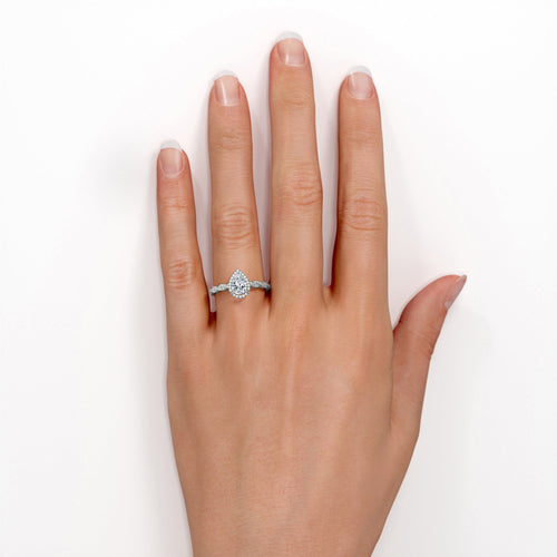 1.25 Carat Pear Moissanite Infinity Engagement Ring