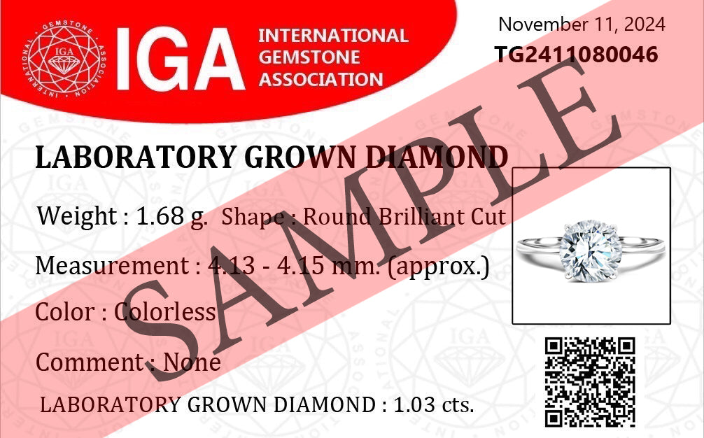 Certified 0.75 Carat Lab Grown Diamond Solitaire Engagement Ring in 18K White Gold Over Silver