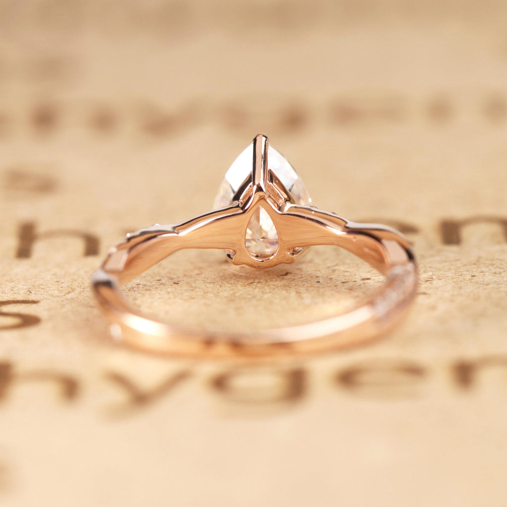 Teardrop 1.75 Carat Moissanite Infinity Engagement Ring