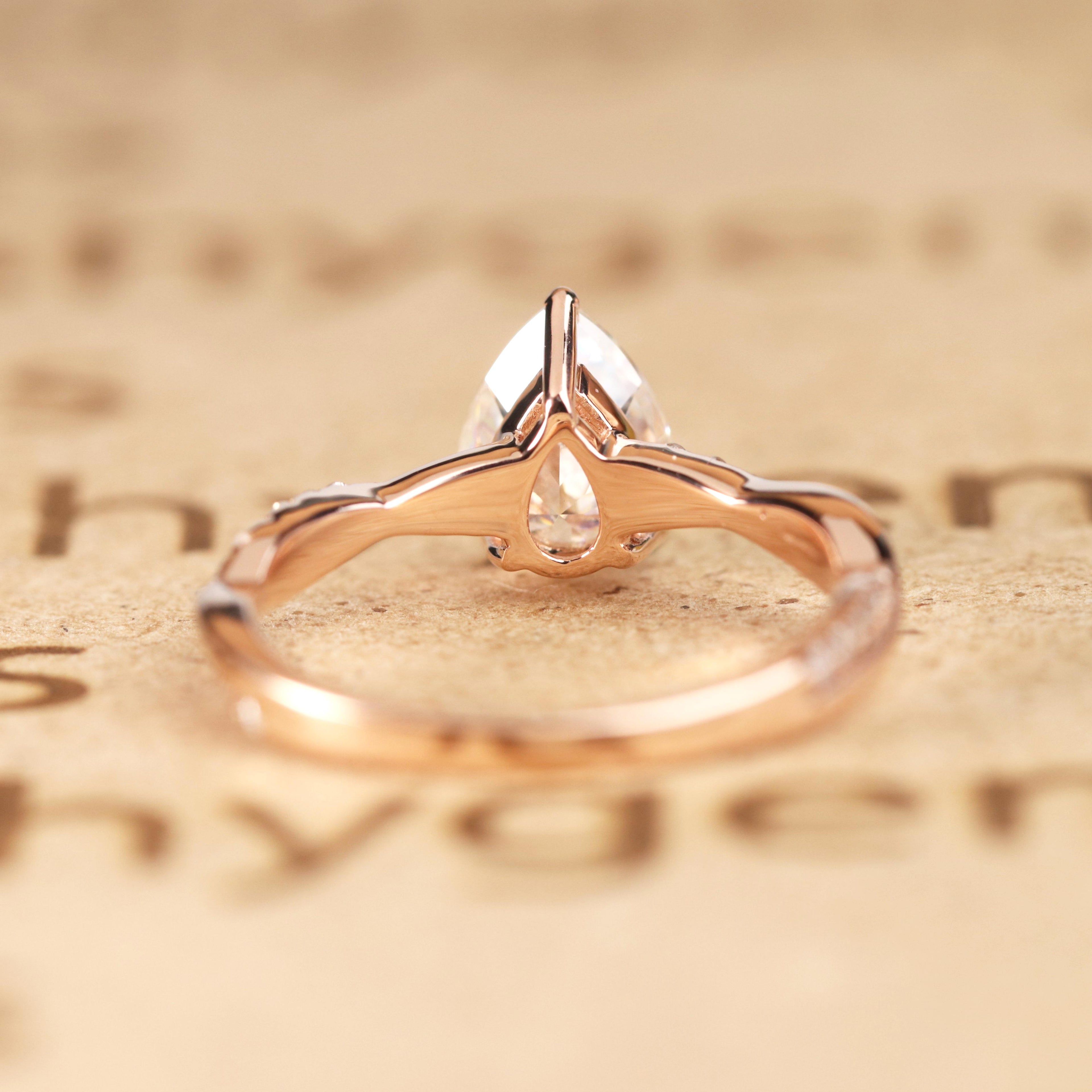 Teardrop 1.75 Carat Moissanite Infinity Engagement Ring