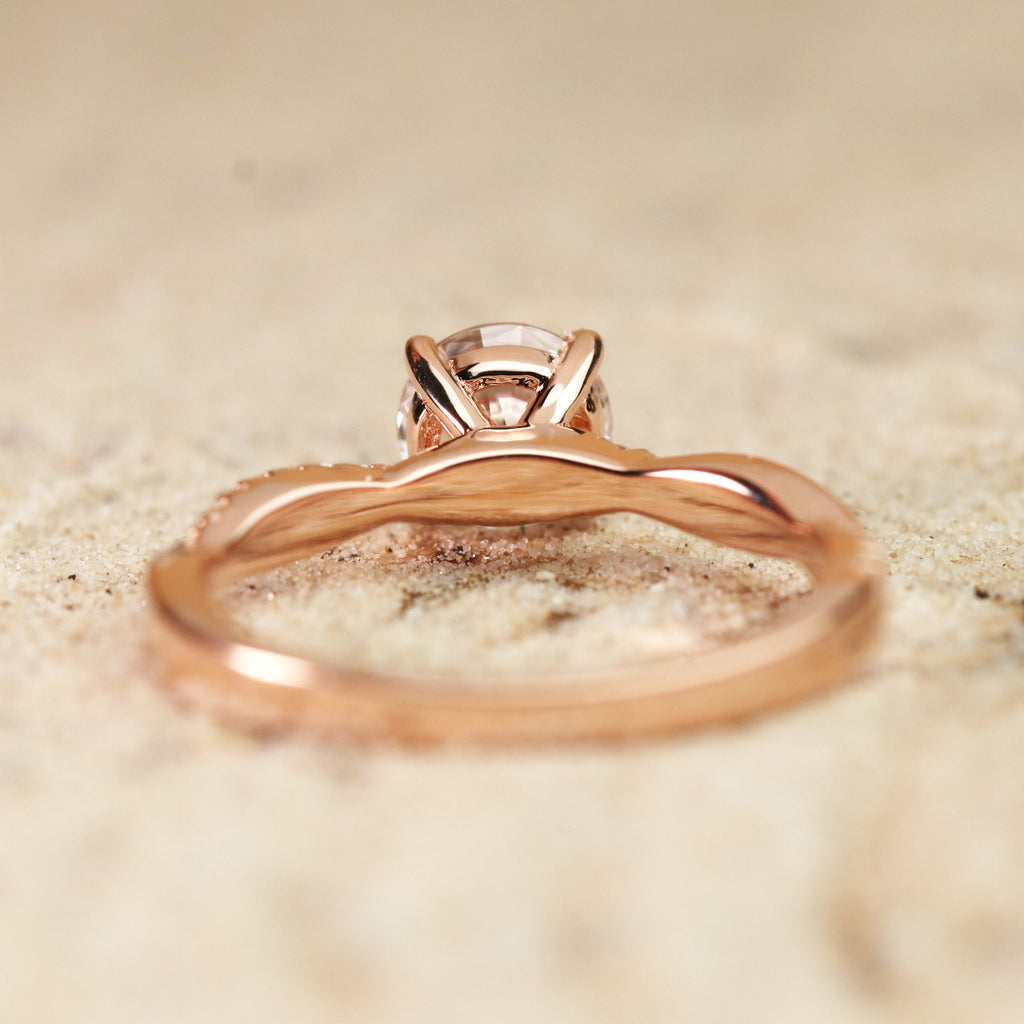 1.25 Carat Round Cut Moissanite Infinity Engagement Ring