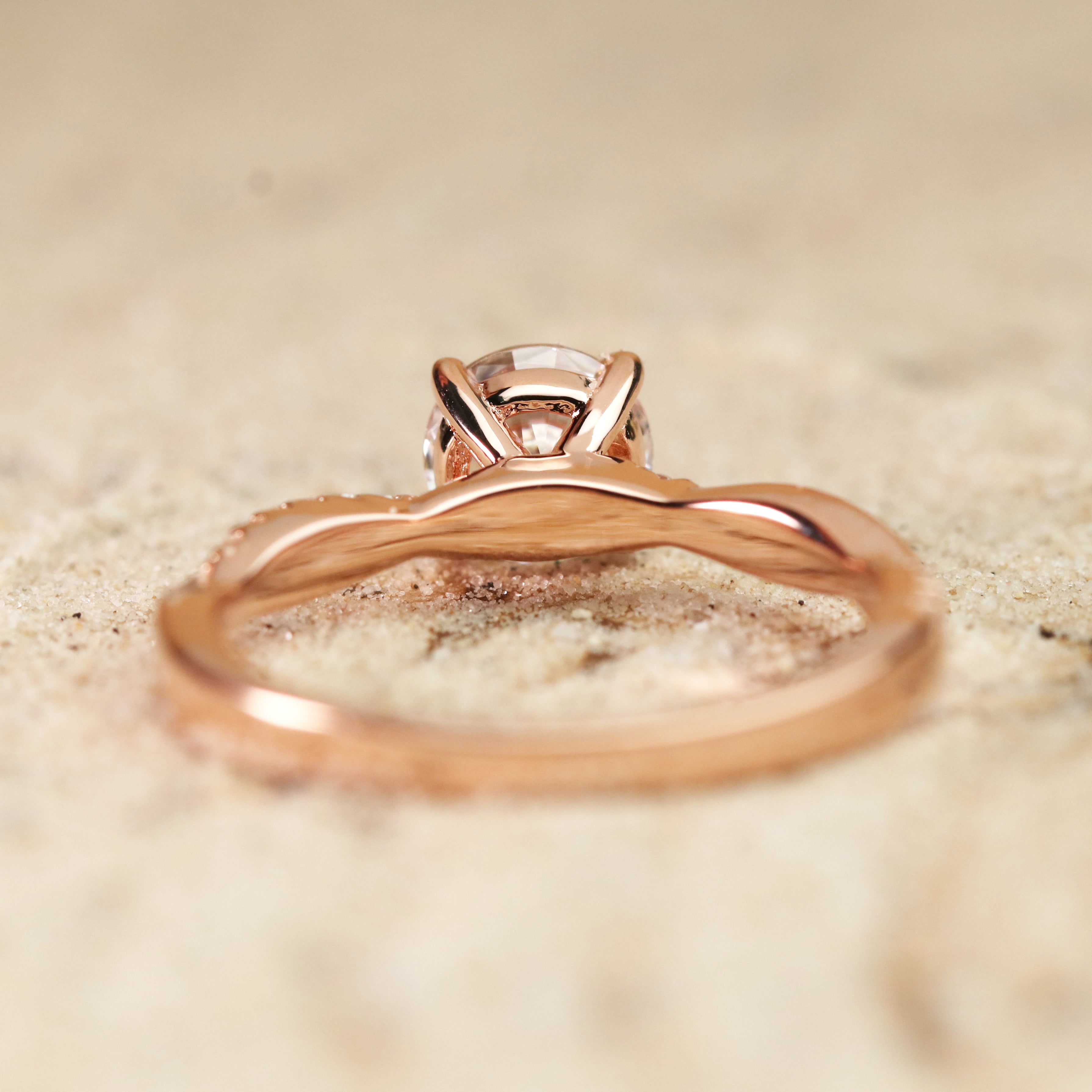 1.25 Carat Round Cut Moissanite Infinity Engagement Ring