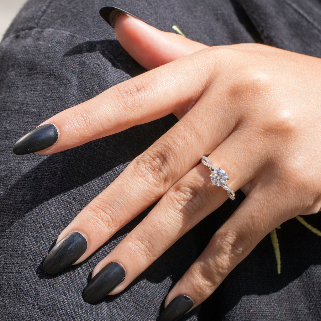 Infinity 1 Carat Round Cut Moissanite Engagement Ring