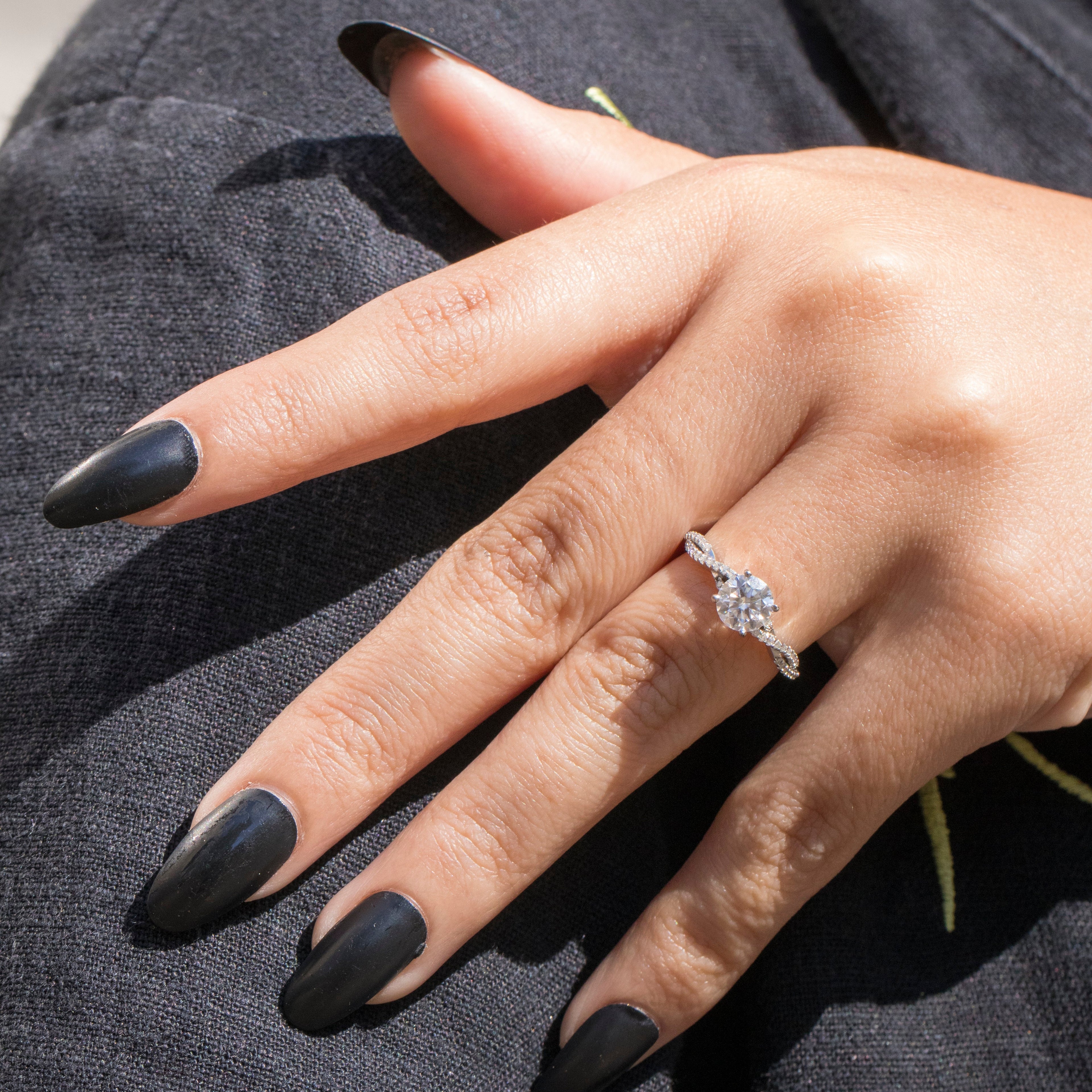 Infinity 1 Carat Round Cut Moissanite Engagement Ring