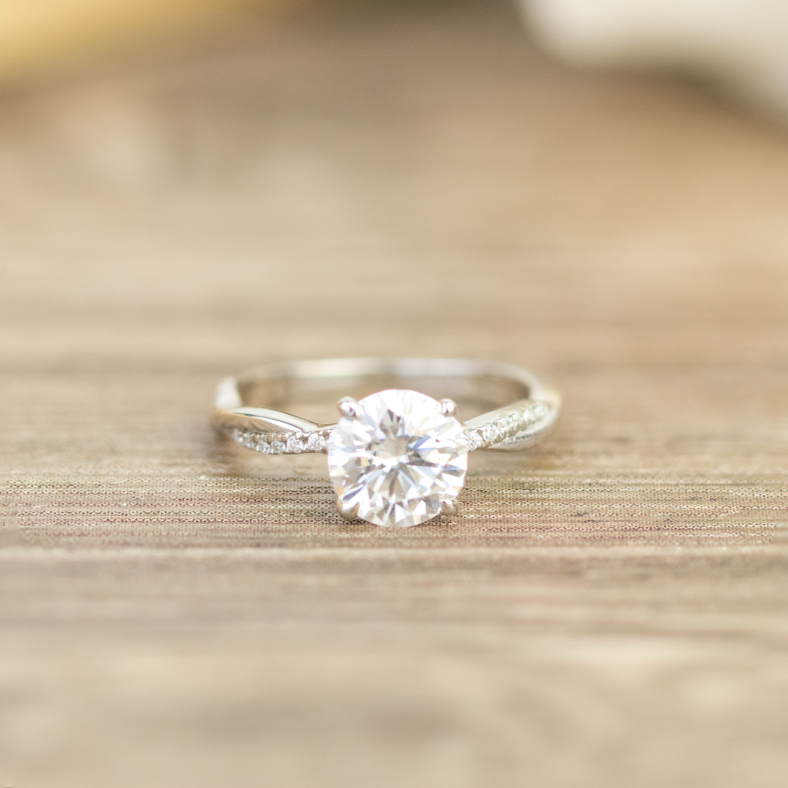 1.25 Carat Round Cut Moissanite Infinity Engagement Ring