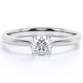 JeenMata 4 Carat Round cut Engagement Ring - Prong Setting - Solitaire Promise Ring in 18K White Gold Plating for Women