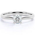 JeenMat Engagement Ring - Prong Setting - Solitaire Promise Ring in 18K White Gold Plating for Women
