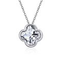 JeenMata 2.7 Carat Flower Cut Moissanite Pendant - Danity Clover Design Necklace in 18K White Gold Plated for Women