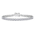 11 TCW Round Cut Tennis Bracelet for Women in Eternity Design in 18K White Gold over Brass