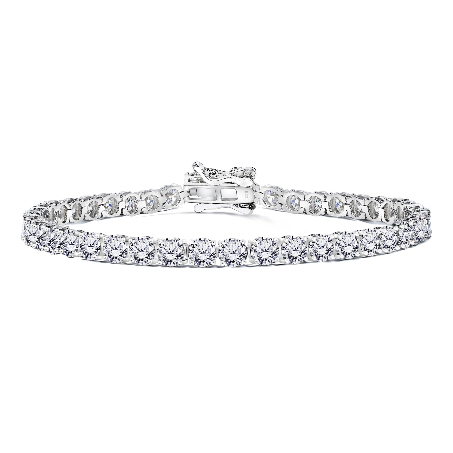11 TCW Round Cut Tennis Bracelet for Women in Eternity Design in 18K White Gold over Brass