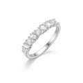 JeenMata 4.25 Carat Moissanite Wedding Band Ring, Emerald and Marquise Cut Half Eternity Anniversary Band in 18K White Gold Plating for Women