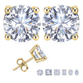 JeenMata 0.5 Carat Round Solitaire Moissanite Stud Earrings for Women, Earrings for Men, 18K Yellow Gold Plated, Hypoallergenic Earrings, D VS1, Stud Earring for Woman, Jewelry, Gift, Earrings