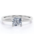 JeenMata 4 Prong - 2 Carat Cushion Cut - Solitaire Engagement Ring in 18K White Gold Plating for Women (Copy)