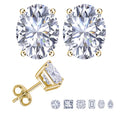 JeenMata 2 Carat Oval Solitaire Moissanite Stud Earrings for Women, Earrings for Men, 18K Yellow Gold Plated, Hypoallergenic Earrings, D VS1, Stud Earring for Woman, Jewelry, Gift, Earrings