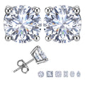 JeenMata 4 Carat Round Solitaire Moissanite Stud Earrings for Women, Earrings for Men, 18K White Gold Plated, Hypoallergenic Earrings, D VS1, Stud Earring for Woman, Jewelry, Gift, Earrings