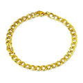 JeenMata 6 mm Flat Curb Chain Bracelet - Minimalist Bracelet - Gift for Husband in Yellow