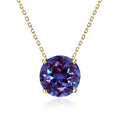 JeenMata 1.75 Carat Alexandrite - June Birthstone Solitaire Pendant Necklace in 18K Yellow Gold Plated, Female, Adult