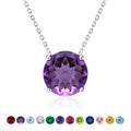 JeenMata 2 Carat February Birthstone Necklace for Women, Amethyst Solitaire Pendant in 18K White Gold Plated, Birthday Anniversary Wedding Gift for Girlfriend Wife, Her, Woman, Teen