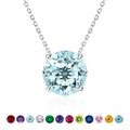 JeenMata 2 Carat March Birthstone Necklace for Women, Aquamarine Solitaire Pendant in 18K White Gold Plated, Birthday Anniversary Wedding Gift for Girlfriend Wife, Her, Woman, Teen