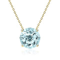 JeenMata 1.75 Carat Aquamarine - March Birthstone Solitaire Pendant Necklace in 18K Yellow Gold Plated, Female, Adult