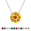 JeenMata 2 Carat November Birthstone Necklace for Women, Citrine Solitaire Pendant in 18K White Gold Plated, Birthday Anniversary Wedding Gift for Girlfriend Wife, Her, Woman, Teen