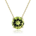 JeenMata 1.75 Carat Emerald - May Birthstone Solitaire Pendant Necklace in 18K Yellow Gold Plated, Female, Adult