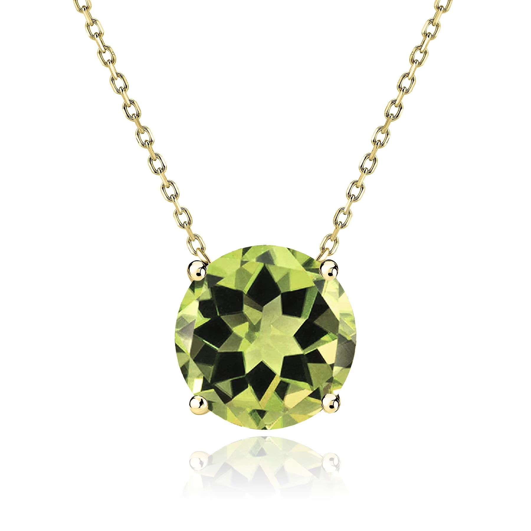JeenMata 1.75 Carat Emerald - May Birthstone Solitaire Pendant Necklace in 18K Yellow Gold Plated, Female, Adult