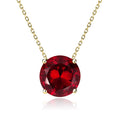 JeenMata 1.75 Carat Garnet - January Birthstone Solitaire Pendant Necklace in 18K Yellow Gold Plated, Female, Adult