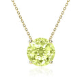 JeenMata 1.75 Carat Peridot - August Birthstone Solitaire Pendant Necklace in 18K Yellow Gold Plated, Female, Adult