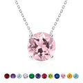JeenMata 2 Carat October Birthstone Necklace for Women, Pink Tourmaline Solitaire Pendant in 18K White Gold Plated, Birthday Anniversary Wedding Gift for Girlfriend Wife, Her, Woman, Teen