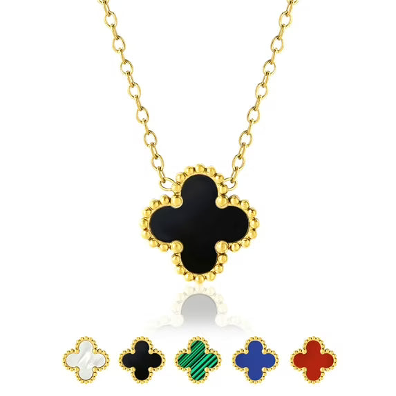 JeenMata Flower Pendant Necklace in Yellow Gold Plated