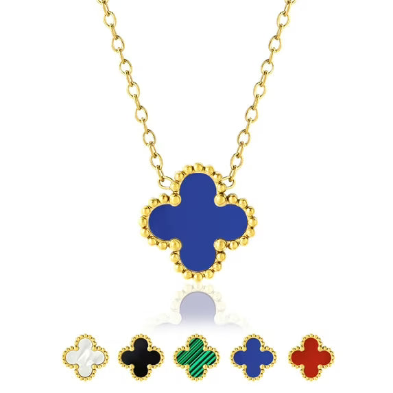 JeenMata Flower Pendant Necklace in Yellow Gold Plated