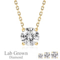 JeenMata Lab Grown Diamond 0.50 Carat Round Cut Classic Solitaire Pendant Necklace - in 18K Yellow Gold Plating for Women