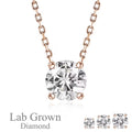 JeenMata Lab Grown Diamond 0.75 Carat Round Cut Classic Solitaire Pendant Necklace - in 18K Rose Gold Plating for Women