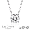 JeenMata Lab Grown Diamond 1 Carat Round Cut Classic Solitaire Pendant Necklace - in 18K White Gold Plating for Women