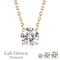 JeenMata Lab Grown Diamond 1 Carat Round Cut Classic Solitaire Pendant Necklace - in 18K Yellow Gold Plating for Women