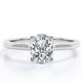 JeenMata Enchanting Prong 2 Carat Oval Cut Solitaire Engagement Ring in 18K White Gold Plating for Women