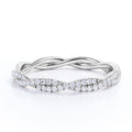 JeenMata - Eternity Moissanite Infinity Anniversary Ring - 18K White Gold Plating Over Silver